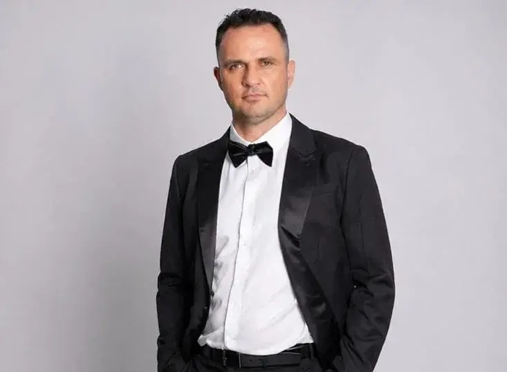 Club co-founder Evgeniy “Amazon” Klyauzov in a tuxedo. Photo provided by Andrey Stolbunov.